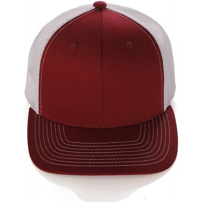 Baseball Caps Vintage Retro Style Plain Two Tone Trucker Hat Adjustable Snapback Baseball Cap - Burgundy White - C718HM8E7RZ ...