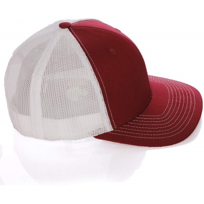 Baseball Caps Vintage Retro Style Plain Two Tone Trucker Hat Adjustable Snapback Baseball Cap - Burgundy White - C718HM8E7RZ ...