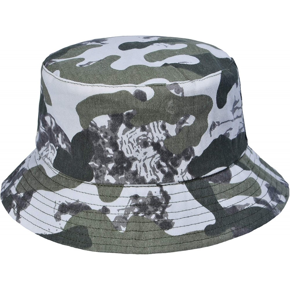 Bucket Hats Women Fashion Cotton Packable Travel Bucket Hat Sun Hat Fishmen Cap - Camo Gray - C1199E24AIQ $18.92