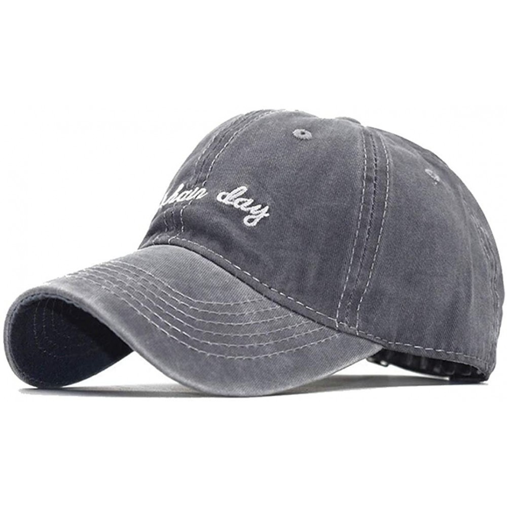 Baseball Caps Bad Hair Day Dad Baseball Cap Embroidery Distressed Adjustable Vintage Hat - Grey - C018GRNZYQ9 $17.18