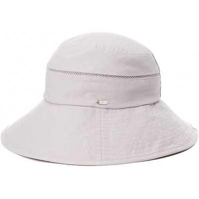 Sun Hats Womens UPF50+ Linen/Cotton Summer Sunhat Bucket Packable Hats w/Chin Cord - 89312_gray - CP18SMCK09N $21.81