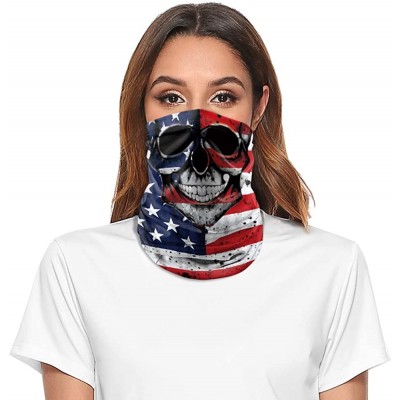 Balaclavas Bandana Balaclava for Women Men Magic Neck Gaiter Tube UV Face Scarf for Outdoor/UV/Cycling - 1 Pcs Flag/Skeleton ...