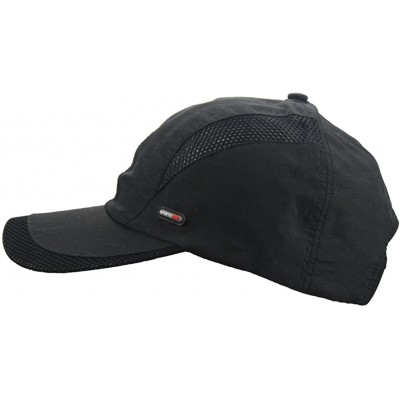 Baseball Caps Unisex Summer Quick-Dry Sports Travel Mesh Baseball Sun UV Runner Hat Cap Visor - Black - C6189TQLT5Z $12.59