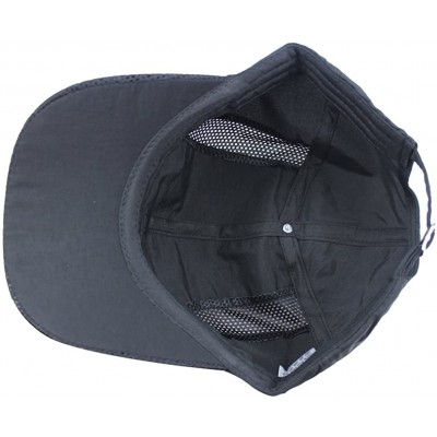 Baseball Caps Unisex Summer Quick-Dry Sports Travel Mesh Baseball Sun UV Runner Hat Cap Visor - Black - C6189TQLT5Z $12.59