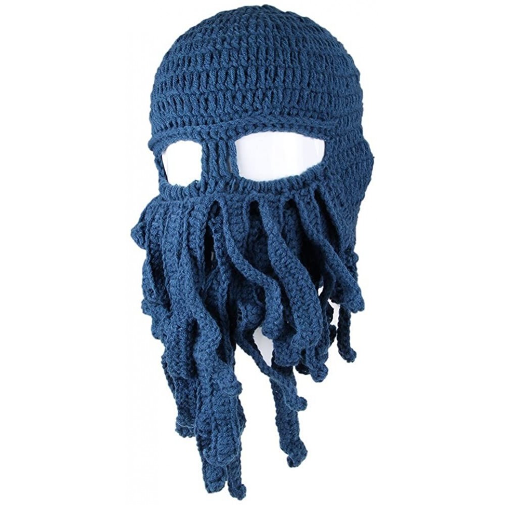 Skullies & Beanies Women Girl Reindeer Pattern Knit Hat Brim Cap Winter Warm - Dark Blue - CN11QBQ7ZGV $16.57