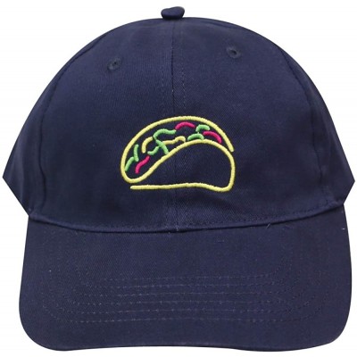 Baseball Caps Taco Emoji Cotton Baseball Cap Dad Hats - Neon Sign Navy - CP185DQEC23 $13.14