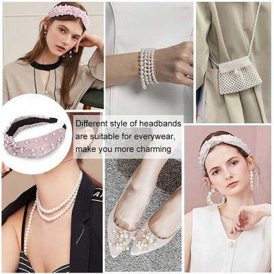 Headbands Knot Headband Headbands Elastic Accessories - Pearl-headband-c - CB18UEMM0SQ $9.63