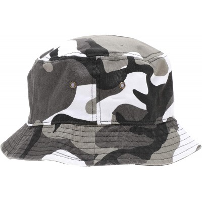 Bucket Hats Summer 100% Cotton Stone Washed Packable Outdoor Activities Fishing Bucket Hat. - City Camo - CX195U5SXZC $8.49