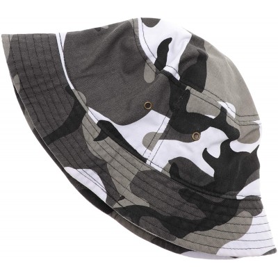 Bucket Hats Summer 100% Cotton Stone Washed Packable Outdoor Activities Fishing Bucket Hat. - City Camo - CX195U5SXZC $8.49