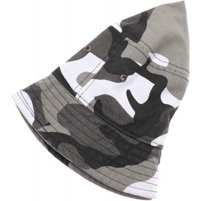 Bucket Hats Summer 100% Cotton Stone Washed Packable Outdoor Activities Fishing Bucket Hat. - City Camo - CX195U5SXZC $8.49