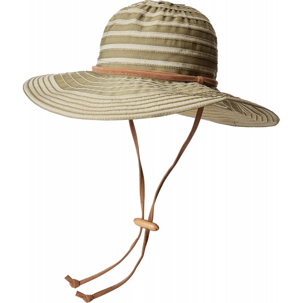 Sun Hats Women's 4-Inch Brim Ribbon Floppy Sun Hat - Olive - CG18C7T8UK9 $36.32