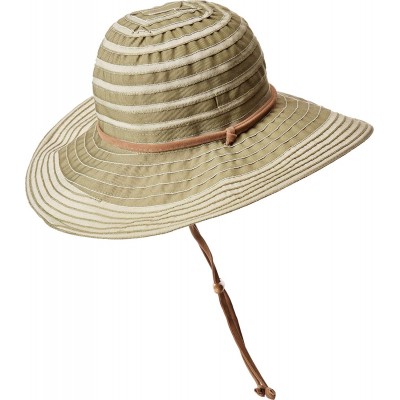 Sun Hats Women's 4-Inch Brim Ribbon Floppy Sun Hat - Olive - CG18C7T8UK9 $36.32