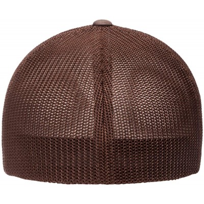 Baseball Caps The Original Flexfit Yupoong Mesh Trucker Hat Cap & 2-Tone - Brown - CL11LP4R81V $10.28