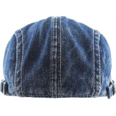 Newsboy Caps Classic Solid Cotton Denim Newsboy Ivy Gatsby Cabbie Ascot Hat Cap Adjustable - (211) Blue Denim - CK12E2UNC5Z $...