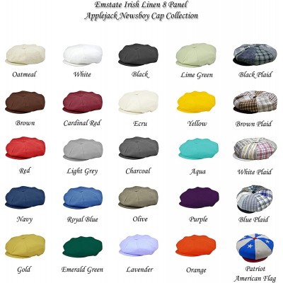 Newsboy Caps Irish Linen 8 Panel Applejack Newsboy Cap Made in USA - Purple - CH196WXKO2D $25.00