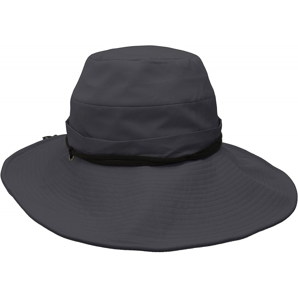 Sun Hats Women's One Size Active Wired Sun Brim Hat with Moisture Wicking Sweatband - Black - CQ126ATSIHR $26.94