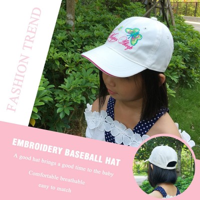 Baseball Caps Boys Baseball Cap- Boys Flat Bill Girls Sun Hat- Unisex Baseball Hat - White - CN183CZSL8U $14.50