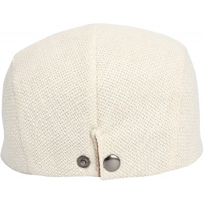 Newsboy Caps Ivy Cap Straw Weave Linen-Like Cotton Cabbie Newsboy Hat MZ30038 - Ivory - CS18R2COML0 $12.59