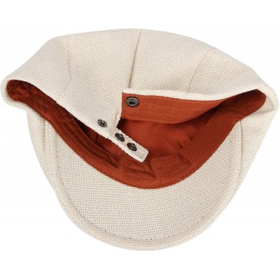 Newsboy Caps Ivy Cap Straw Weave Linen-Like Cotton Cabbie Newsboy Hat MZ30038 - Ivory - CS18R2COML0 $12.59