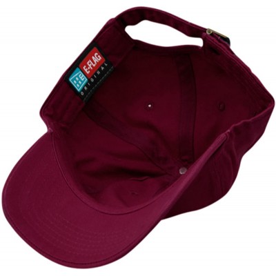 Baseball Caps Washed Low Profile Cotton and Denim Baseball Cap - Burgundy - C012NT5TQQ2 $10.73