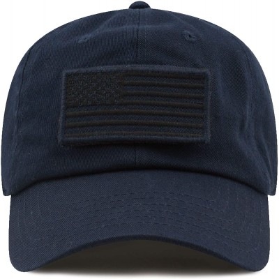 Baseball Caps Cotton & Pigment Low Profile Tactical Operator USA Flag Patch Military Army Cap - 2. Cotton - Navy - CS1983EU9U...