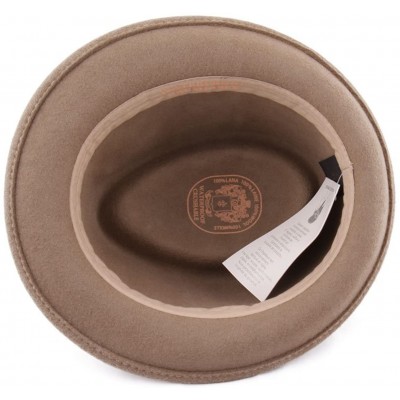 Fedoras Classic Trilby Pliable Wool Felt Trilby Hat Packable Water Repellent - Camel-2 - CQ1880DQ85X $36.76