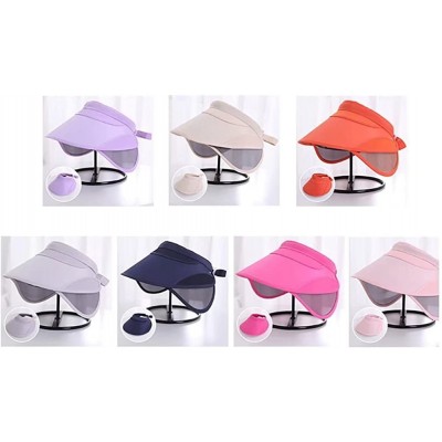 Sun Hats Womens Sun Hats with Retractable Visor Wide Brim Plastic Sun Visor UV Protection Summer Beach Fishing Hat Cap - CX18...