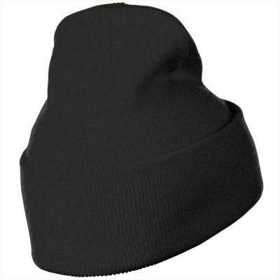 Skullies & Beanies Railroad Crossing Sign Unisex Knit Beanie Hat Daily Ski Skull Cap - Black - CO18L75SCUN $16.85