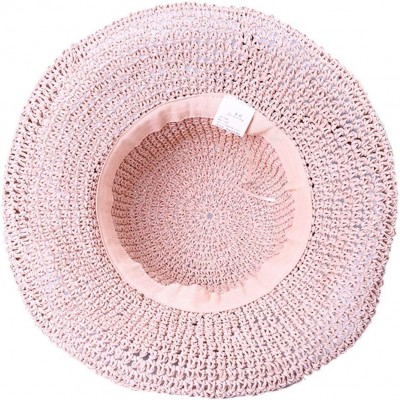 Sun Hats Spring and Summer Beach Cap Women Straw Fisherman Hat Sun Hat (Pink) - Pink - CG18QNLSCZ0 $7.31