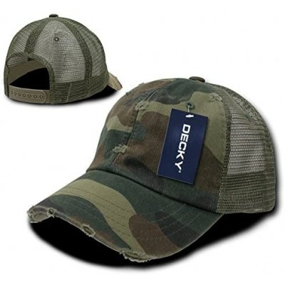 Baseball Caps Vintage Washed Adjustable Mesh Trucker Baseball Cap Hat One Size Fits Most - Camo - CJ1199QE7ED $10.99