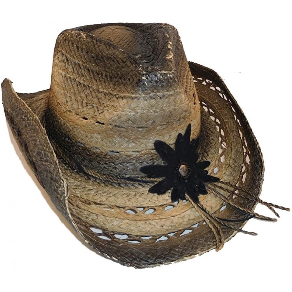 Cowboy Hats Women's Mallorie Drifter - Black Tea Stained - CK12BDK7T47 $36.10