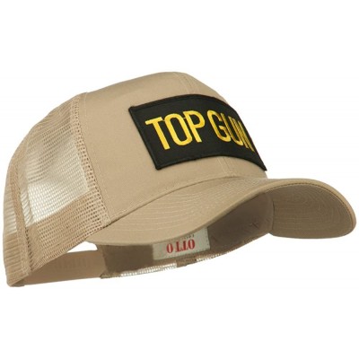 Baseball Caps US Top Gun Military Patched Mesh Back Cap - Khaki - CR11MJ3SB95 $22.38