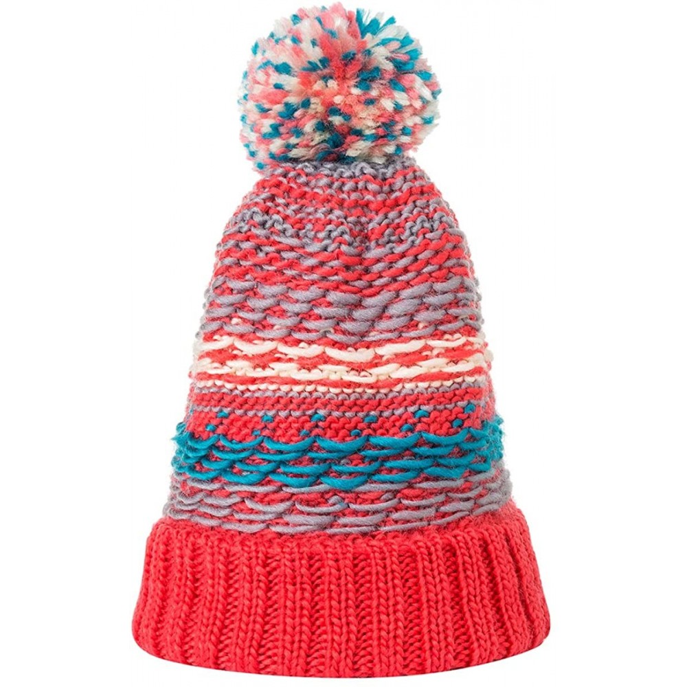 Skullies & Beanies Casual Winter Hats for Women Colorful Beanies Hats Girls Fashion Relaxed Striped Hat Knitted Pom Pom Ball ...