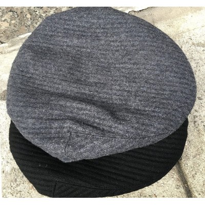 Newsboy Caps Men's Premium 100% Wool Classic Ivy Newsboy Collection Hat - Black - CM12BQVVY2B $16.24