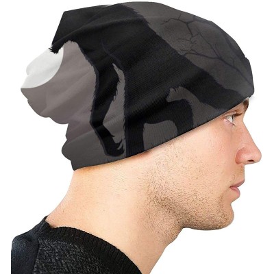 Skullies & Beanies Unisex Comfortable Slouchy Beanie Hat Stretchy Baggy Skull Cap - Full Moon Wolf Werewolf - CL18AMWQ08T $22.32