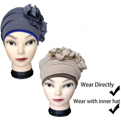 Skullies & Beanies 3Pack Womens Chemo Hat Beanie Turban Headwear for Cancer Patients - Style 4 - CK18DWGX7R4 $19.13