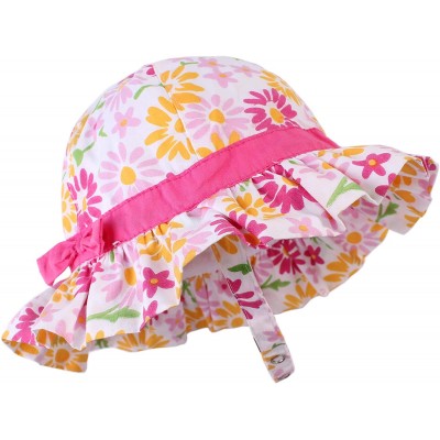 Sun Hats UPF Sun Hat for Baby Girls Adjustable Toddler Kids Sun Protection Hat Wide Brim Summer Play Hat with Chin Strap - CZ...