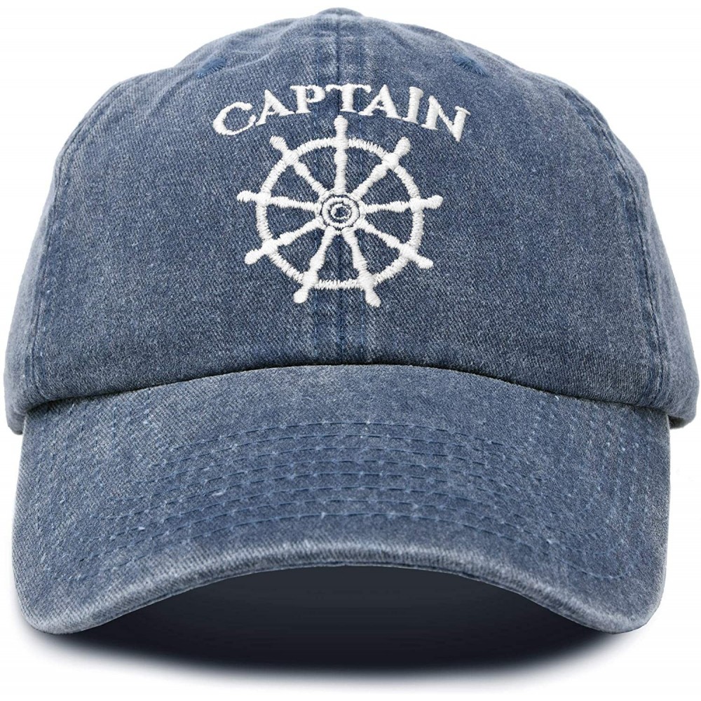 Baseball Caps Captain Hat Sailing Baseball Cap Navy Gift Boating Men Women Vintage - Navy Blue - CP18WCQOGSD $13.05