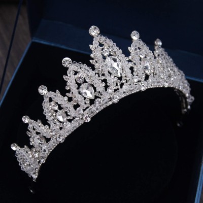 Headbands Handmade Rhinestone Bridal Crown Silver Crystal Diadem for Bride Headbands-Champagne - Champagne - C818WU6DO04 $19.24