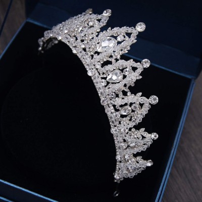 Headbands Handmade Rhinestone Bridal Crown Silver Crystal Diadem for Bride Headbands-Champagne - Champagne - C818WU6DO04 $19.24