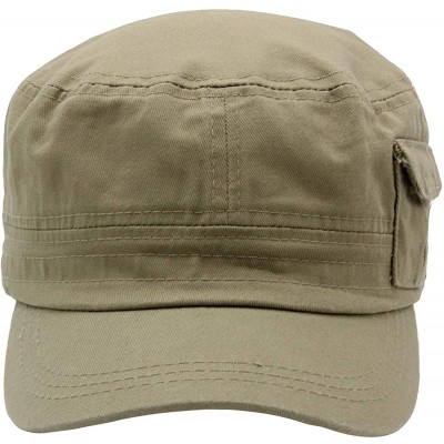 Baseball Caps Cadet Army Cap - Military Cotton Hat - Khaki2 - C612GW5UUXP $7.92