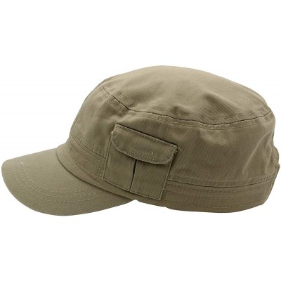 Baseball Caps Cadet Army Cap - Military Cotton Hat - Khaki2 - C612GW5UUXP $7.92