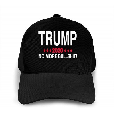 Baseball Caps Trump 2020 No More Bullshit Baseball Cap Plain Hat Adjustable Hats Dad Hat Cap for Men Women - Black - CF19457T...