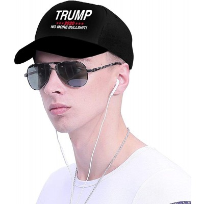 Baseball Caps Trump 2020 No More Bullshit Baseball Cap Plain Hat Adjustable Hats Dad Hat Cap for Men Women - Black - CF19457T...