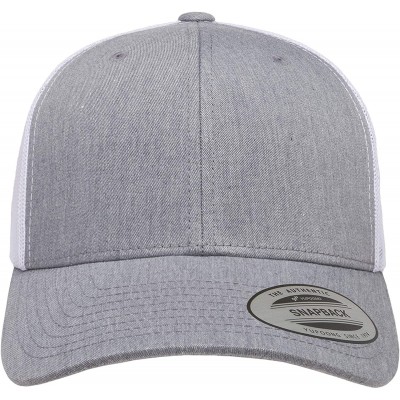 Baseball Caps Men's Yp Classics Retro Trucker Cap 2-Tone - Heather/White - C518LXZ9D8W $10.08