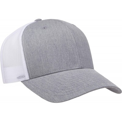 Baseball Caps Men's Yp Classics Retro Trucker Cap 2-Tone - Heather/White - C518LXZ9D8W $10.08