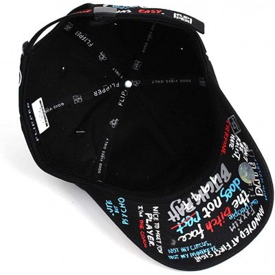 Baseball Caps Designer Graffiti Doodle Cotton Baseball Cap for Men Women- BTS Kpop Hat w/Curve Brim- Adjustable - CE195QEYM86...