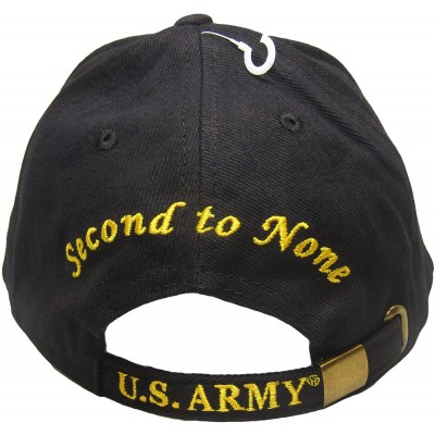 Skullies & Beanies U.S. Army 2nd Infantry Division Second to None Black Embroidered Cap Hat - CQ18D3EDGG6 $11.11