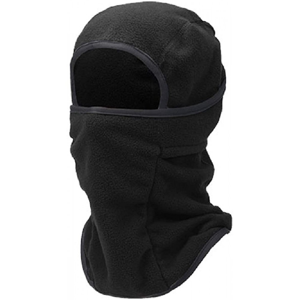 Balaclavas Fleece Balaclava Ski Face Mask Windproof Winter Hat Neck Warmer Snowboard Cycling Hat - Black - Unadjustable - C21...