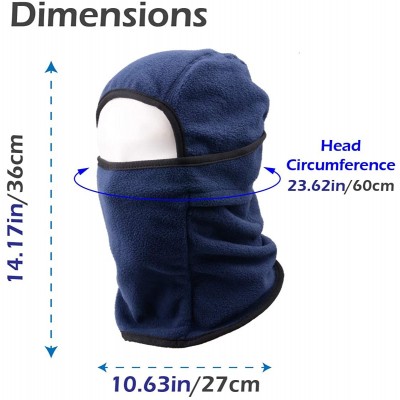 Balaclavas Fleece Balaclava Ski Face Mask Windproof Winter Hat Neck Warmer Snowboard Cycling Hat - Black - Unadjustable - C21...